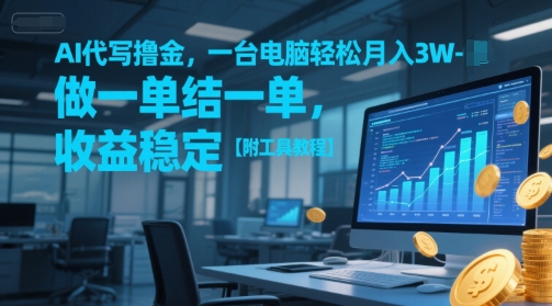 AI代写撸金，一台电脑轻松月入1-3W，做一单结一单，收益稳定【附工具教程】-928资源网