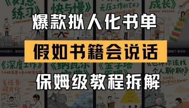 最新爆款拟人化书单玩法，假如书籍会说话，保姆级教程-928资源网