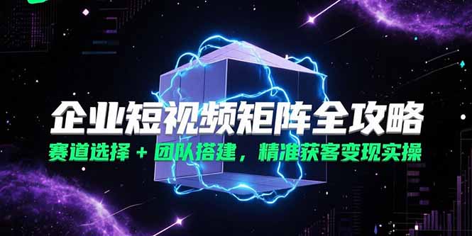 企业短视频矩阵全攻略，赛道选择+团队搭建，精准获客变现实操-928资源网