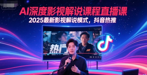 AI深度影视解说课程直播课，2025最新影视解说模式，抖音热推-928资源网