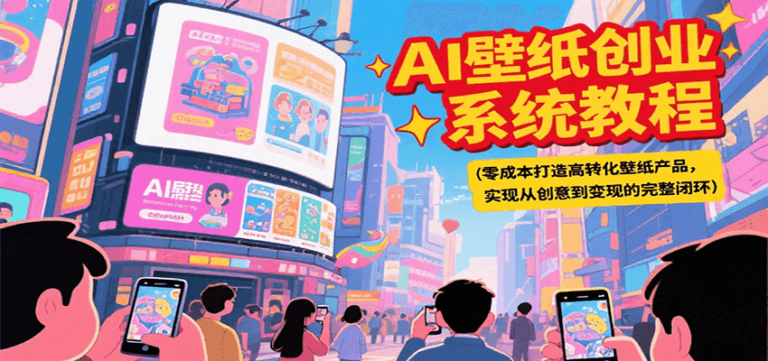 AI壁纸创业系统教程，零成本打造高转化壁纸产品，实现从创意到变现的完整闭环-928资源网