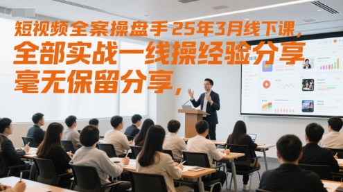 短视频全案操盘手25年3月线下课，全部实战一线操盘手经验分享，毫无保留分享，全是干货-928资源网