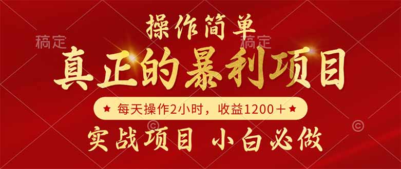 真正的暴利项目，操作简单，每天收益1200＋，自己做老板-928资源网