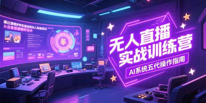 无人直播实操训练营，从设备搭建到话术，AI系统五代操作指南(7月更新-928资源网