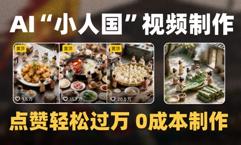 爆款1000W+播放微缩景观迷你小人国AI视频0成本制作全流程教学-928资源网