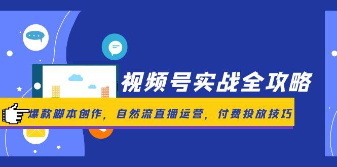 视频号实战全攻略，爆款脚本创作，自然流直播运营，付费投放技巧-928资源网