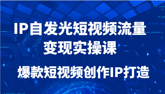 IP自发光短视频流量变现实操课，爆款短视频创作IP打造-928资源网