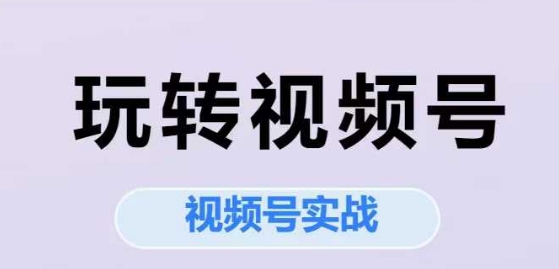 玩转视频号，视频号实战系列课-928资源网