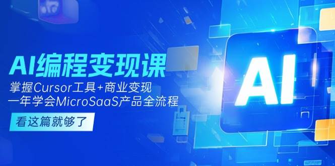 AI编程变现课：掌握Cursor工具+商业变现，一年学会MicroSaaS产品全流程-928资源网