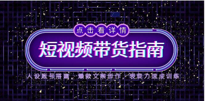 2025短视频带货指南，人设账号搭建，爆款文案创作，表现力速成训练-928资源网