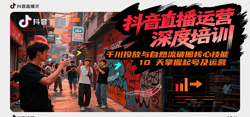 抖音直播运营深度培训，千川投放与自然流核心技能，10天掌握起号及运营(6-7月新课)-928资源网