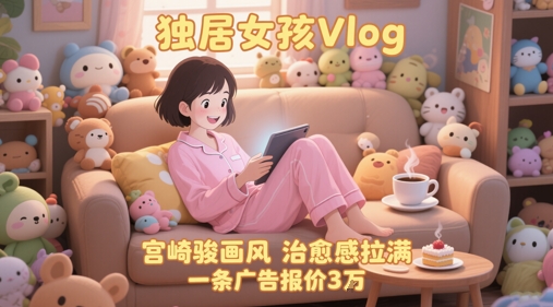 单个账号涨粉71W！用AI制作独居女孩Vlog，宫崎骏画风，治愈感拉满，一条广告报价3W-928资源网