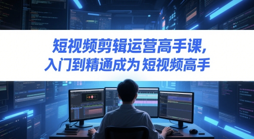 短视频剪辑运营高手课，入门到精通成为短视频高手-928资源网